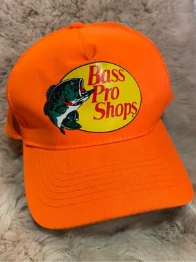 Bass Pro Shops Neon Orange Logo Trucker Cap